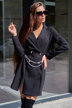 Jadone Fashion: Платье Эвия с ремнем черный - фото 1