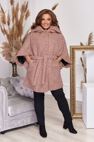 Пальто женское большого размера с поясом