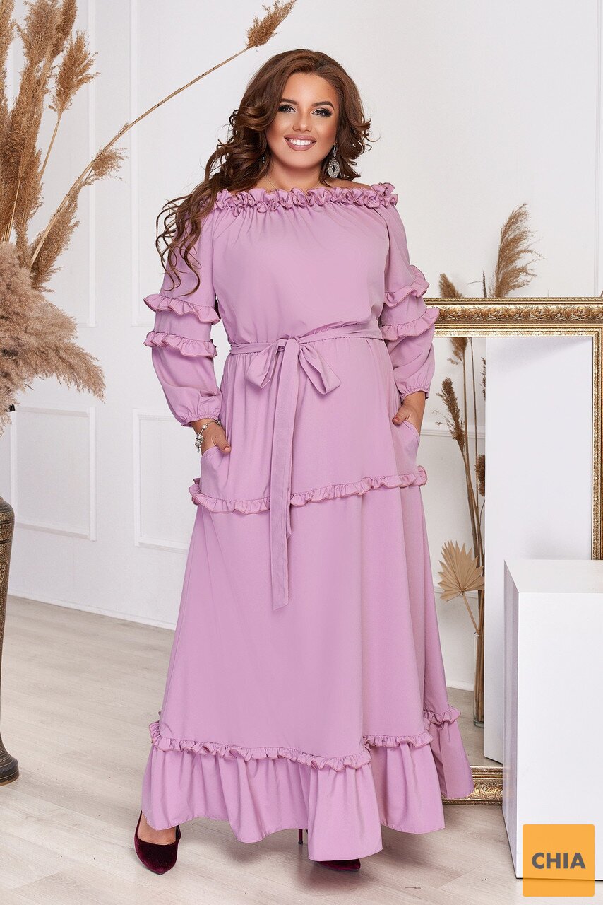 Платье большого размера с оборками