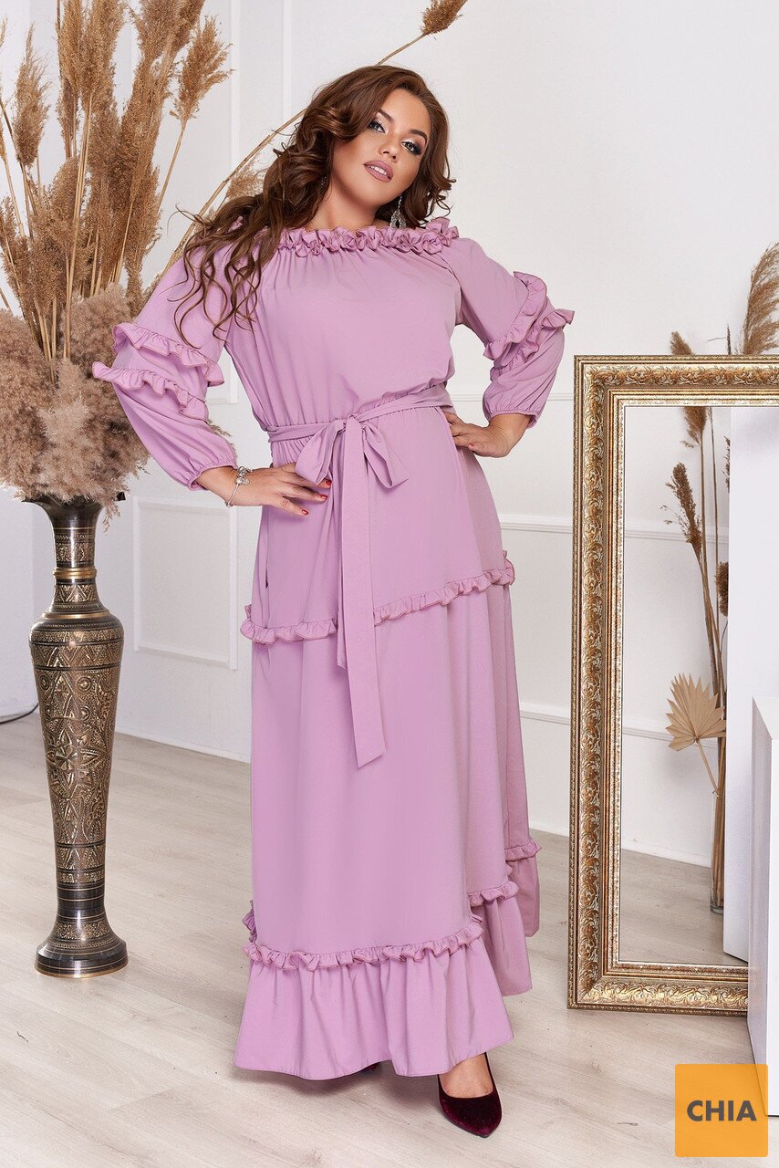 Платье большого размера с оборками
