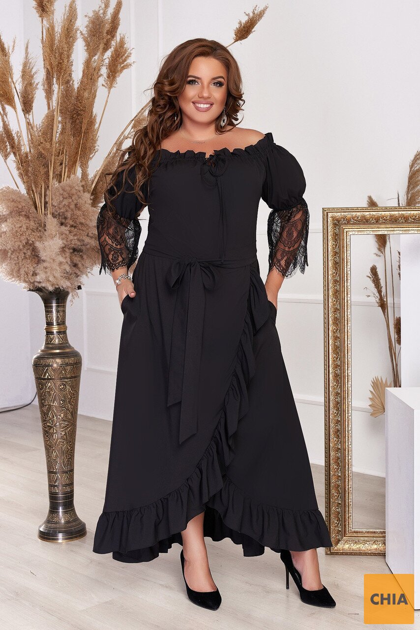 Платье большого размера с кружевом