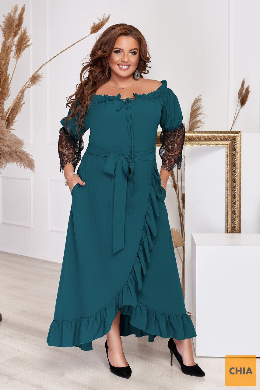 Платье большого размера с кружевом