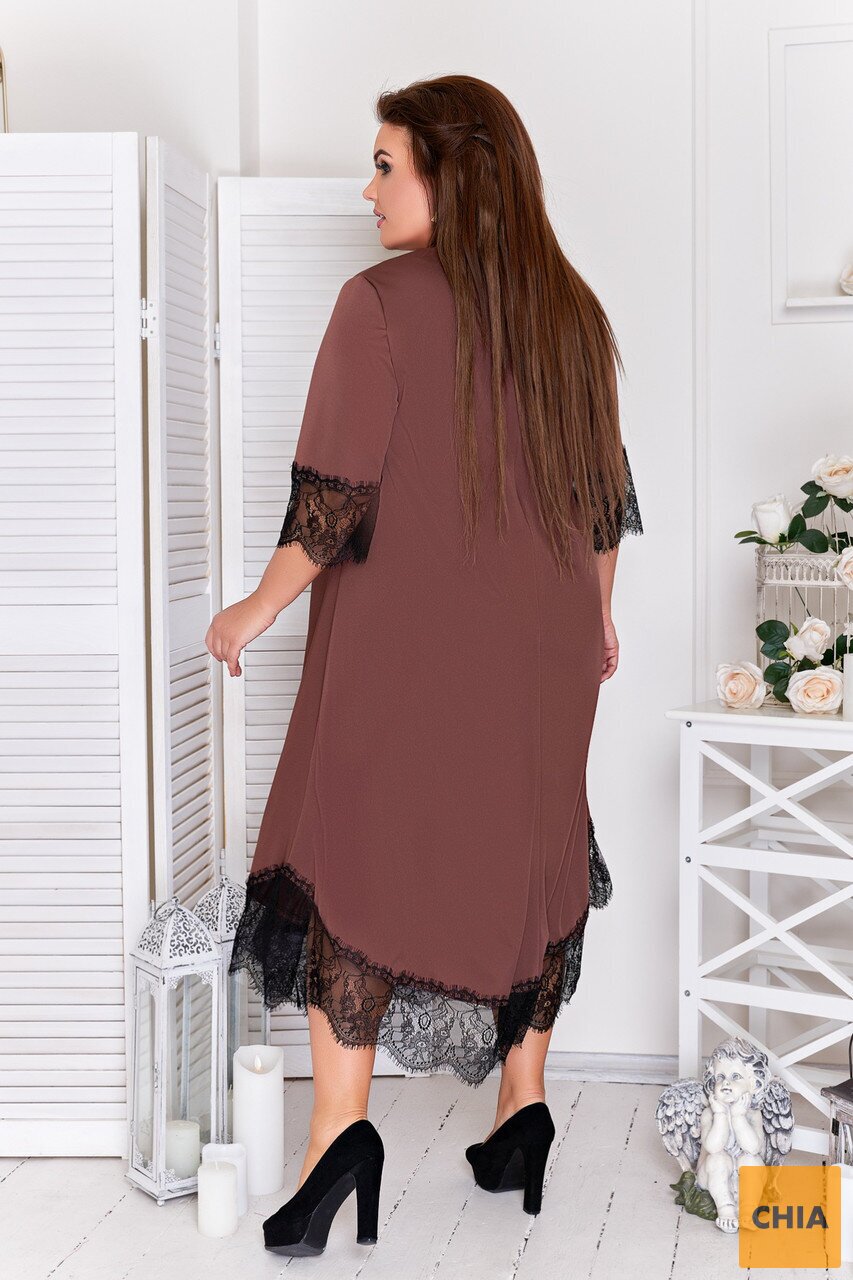 Платье большого размера S с кружевом