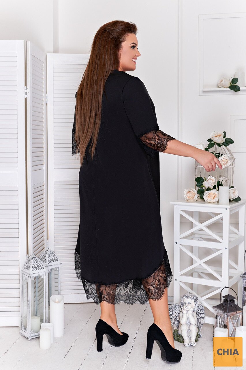 Платье большого размера S с кружевом