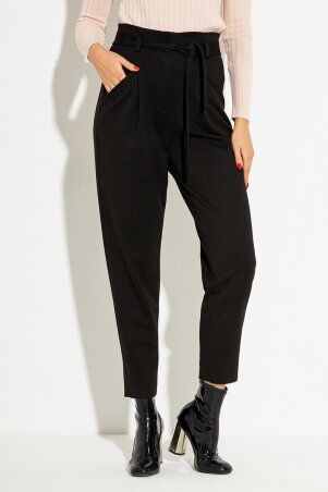 Черные замшевые брюки-бананы Алессия