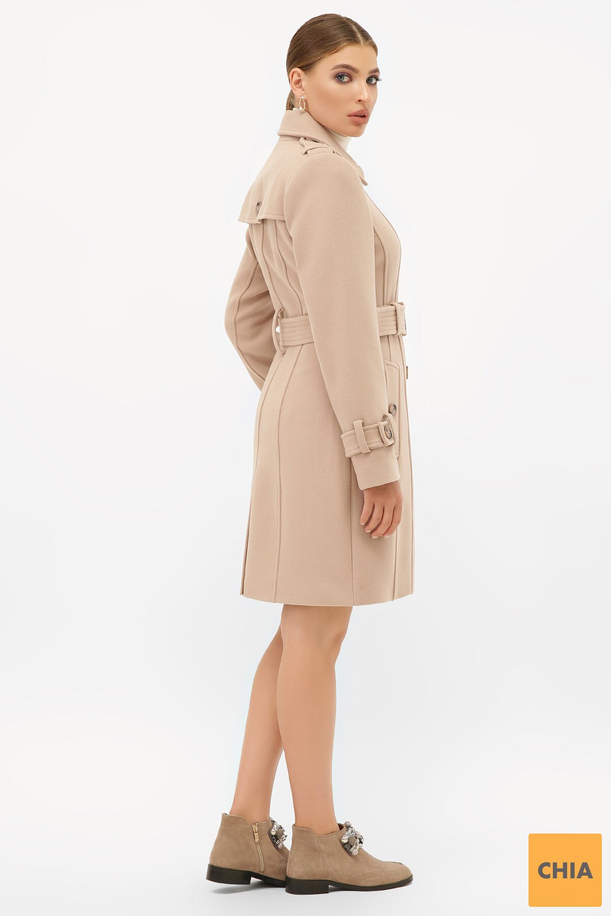 Пальто П-414-90 052-бежевый