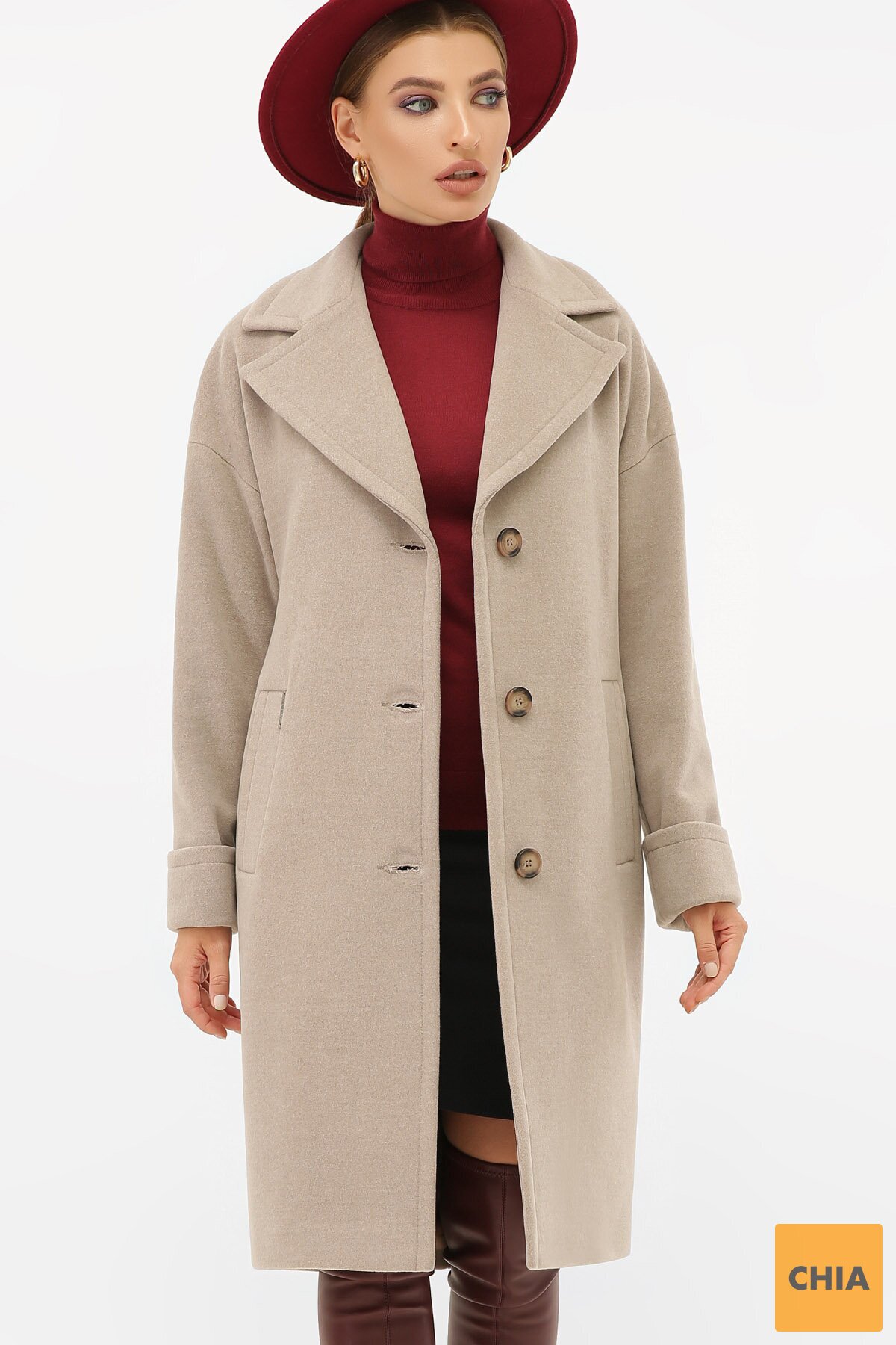 Пальто П-408-100 047-св.серый