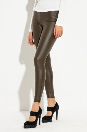 Кожаные леггинсы хаки Адель