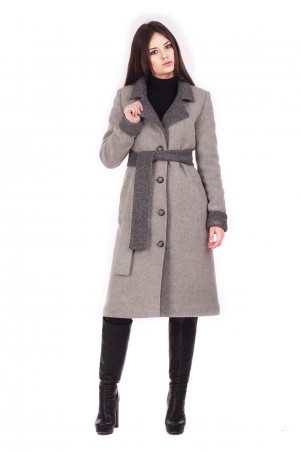 Lilo: Светло-серое пальто с серыми манжетами и воротником 171 - фото 1