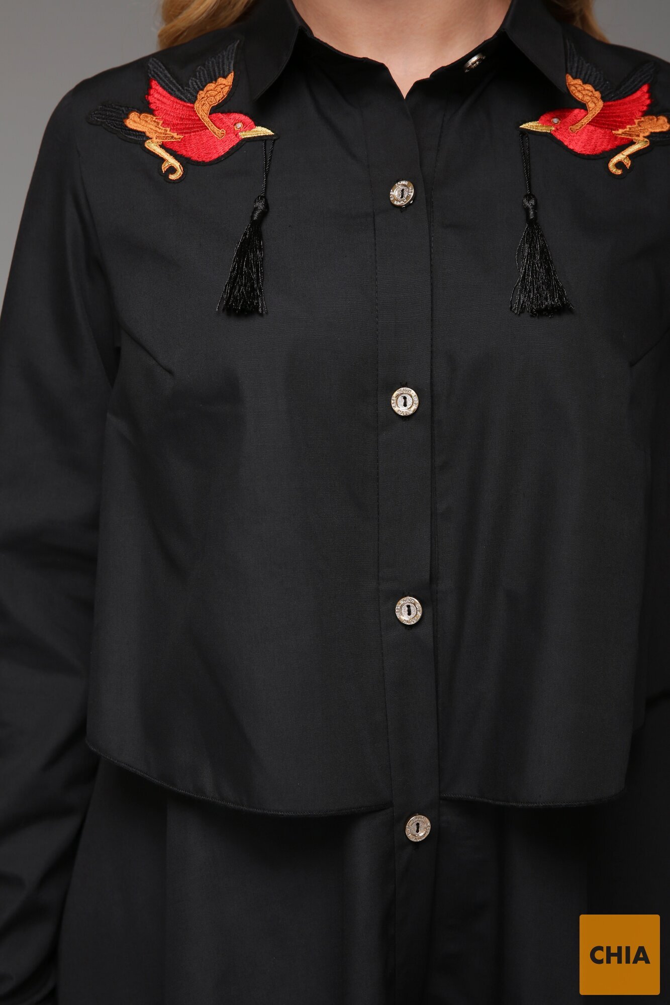 Платье-рубашка Троя Черное