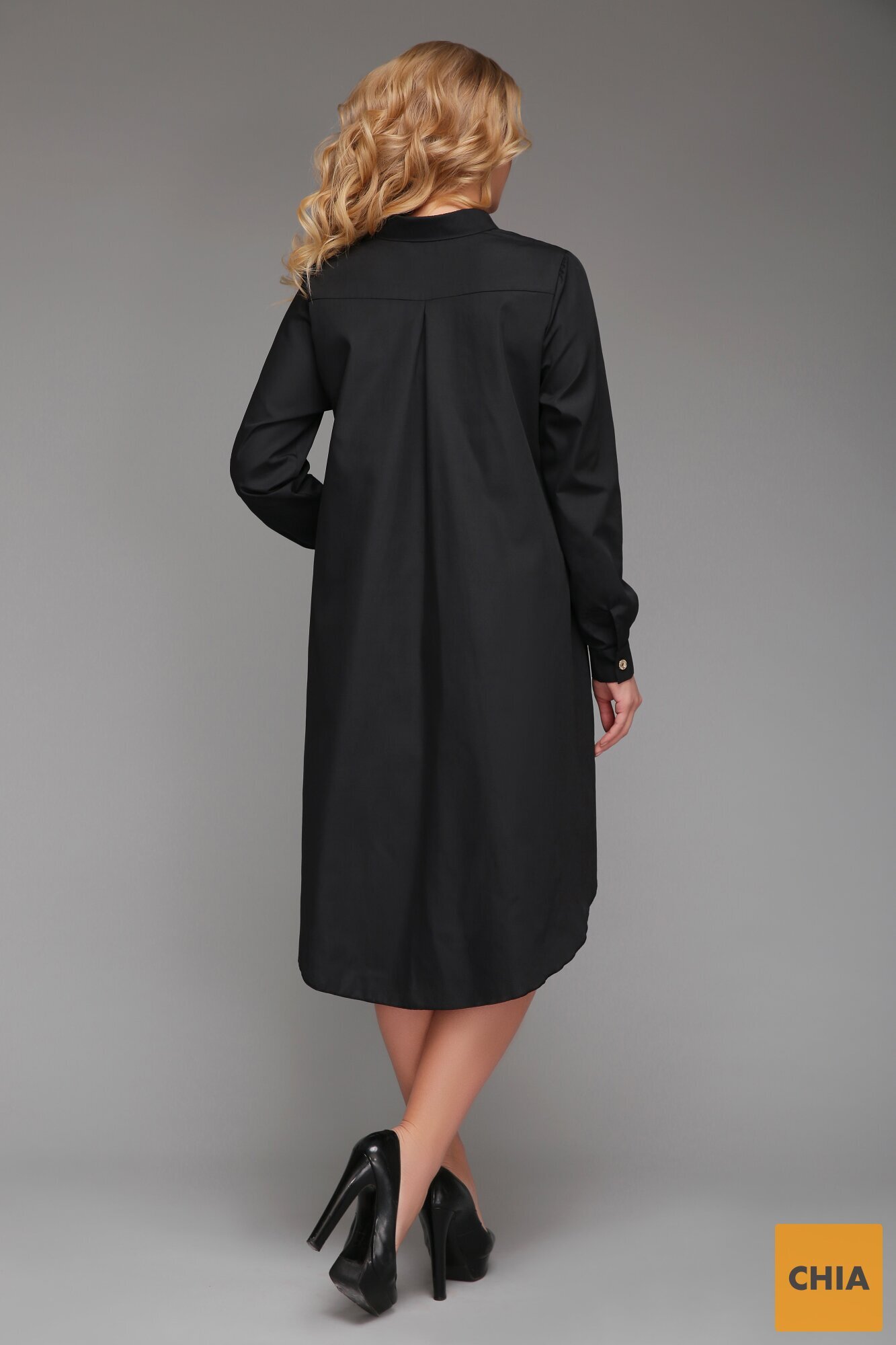 Платье-рубашка Троя Черное