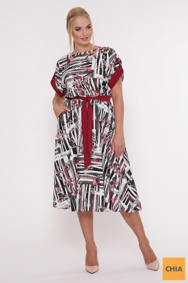 Платье Ирина бордо Принт