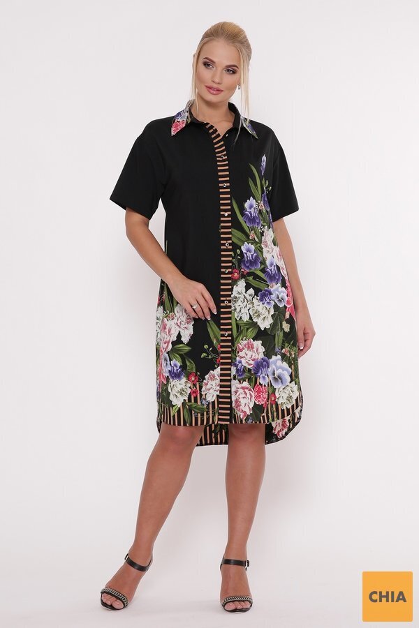 Платье-рубашка Сати Черное