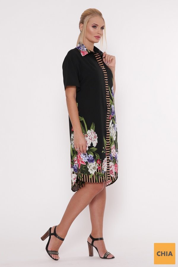 Платье-рубашка Сати Черное