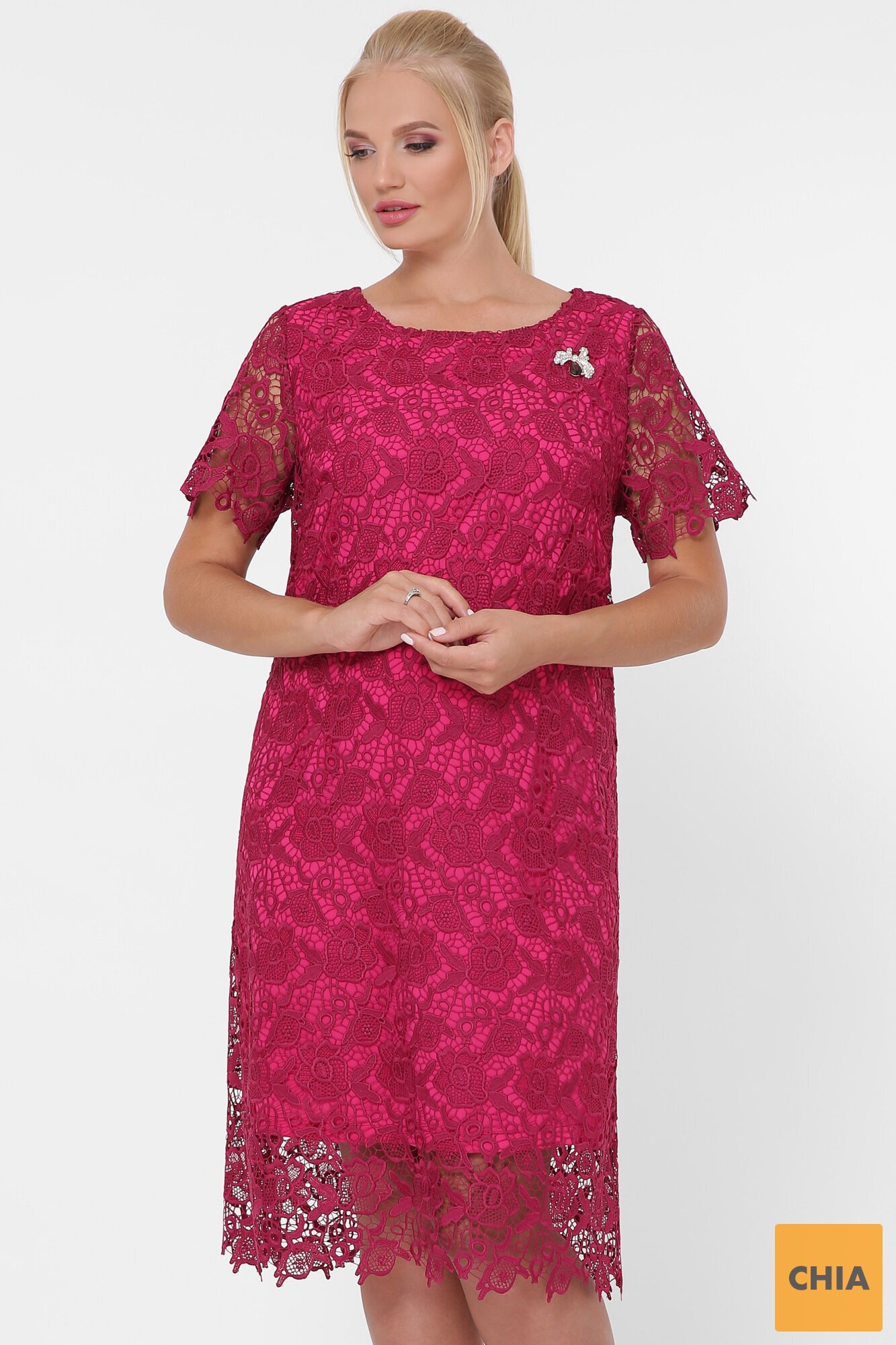 Платье кружевное Элен марсала