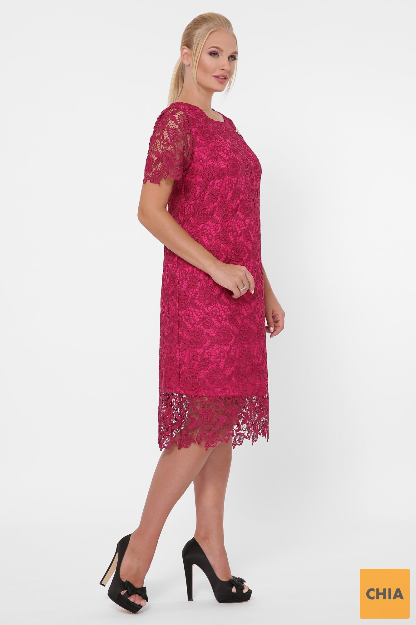 Платье кружевное Элен марсала