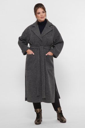 Vlavi: Пальто женское свободного стиля Алеся серое 125501 - фото 1