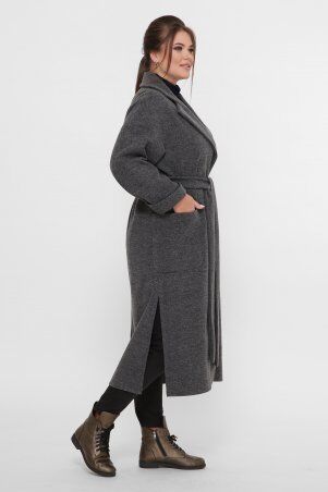 Vlavi: Пальто женское свободного стиля Алеся серое 125501 - фото 3