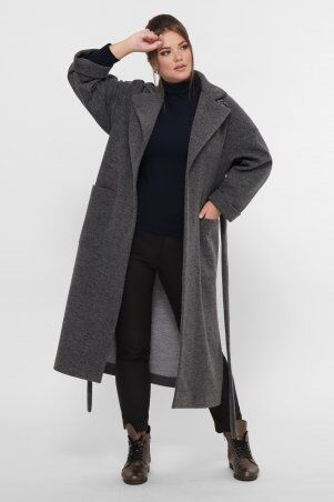 Vlavi: Пальто женское свободного стиля Алеся серое 125501 - фото 4