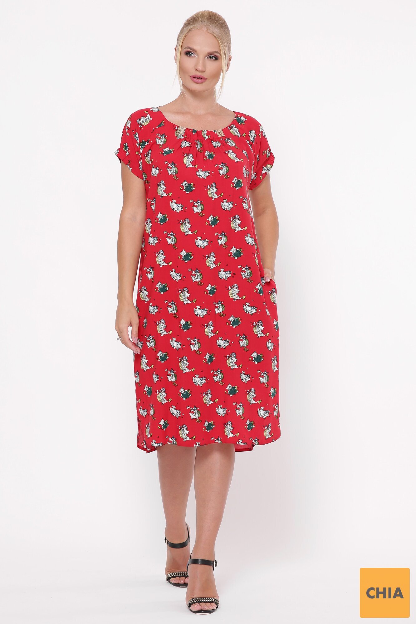 Платье летнее женское Палитра красное