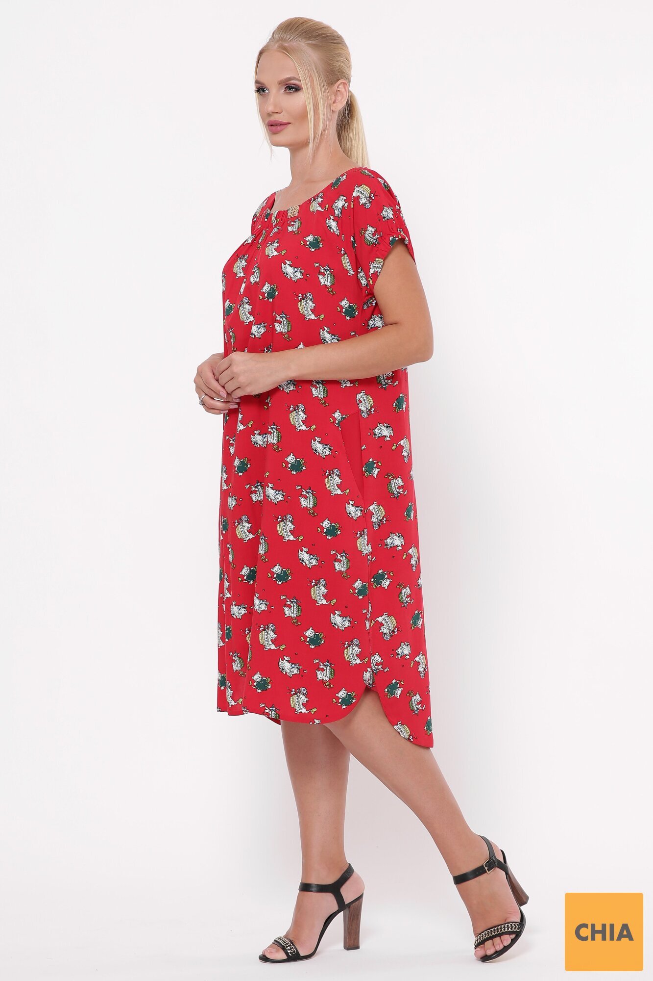 Платье летнее женское Палитра красное