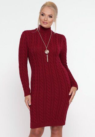 Платье косы бордо