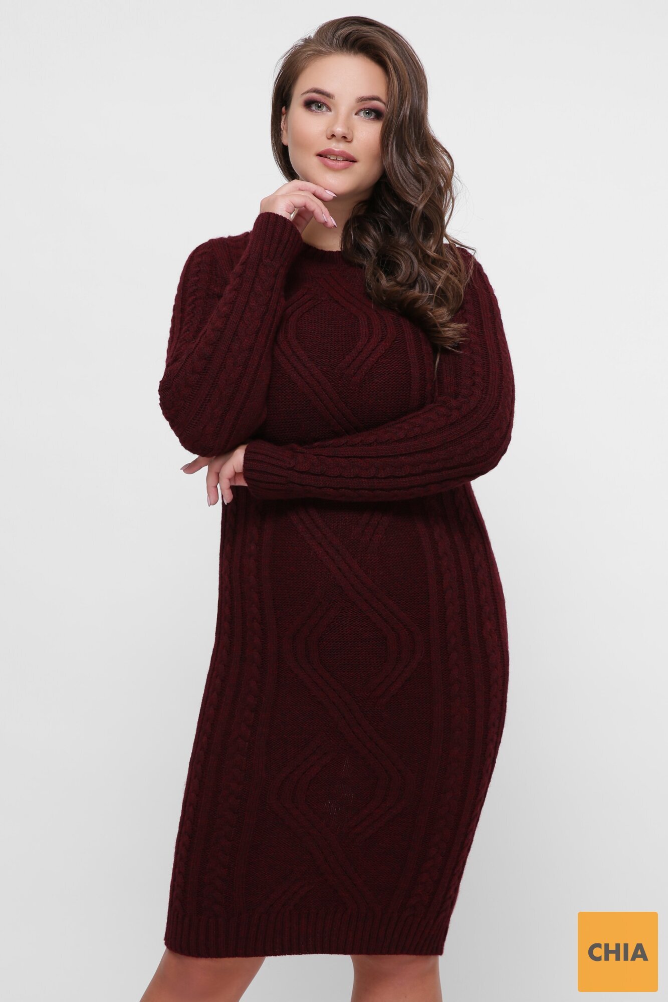 Платье орнамент марсала