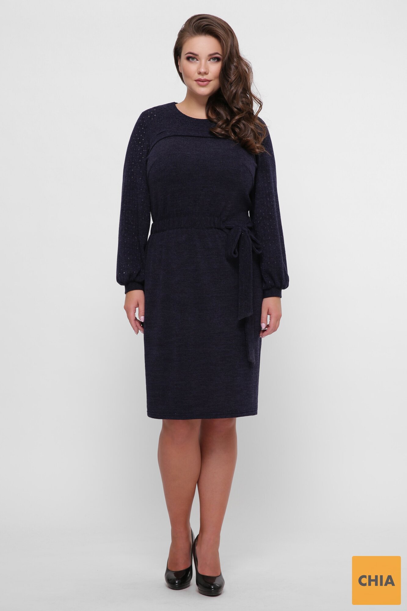 Платье вязаное Эмили синее