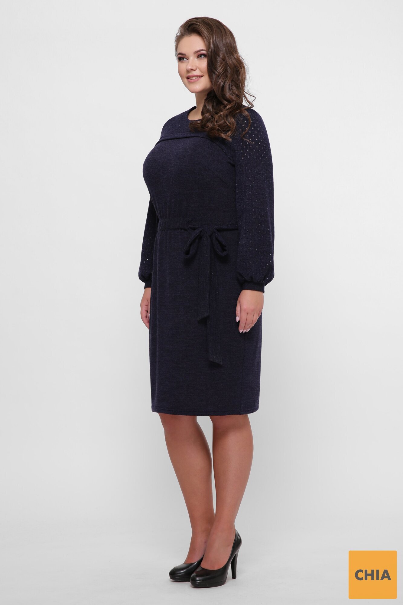 Платье вязаное Эмили синее