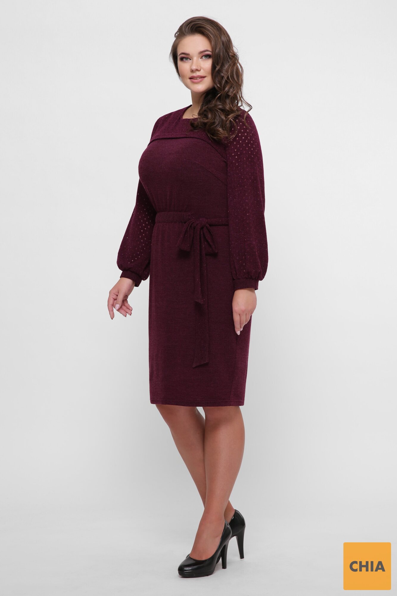 Платье вязаное Эмили марсала