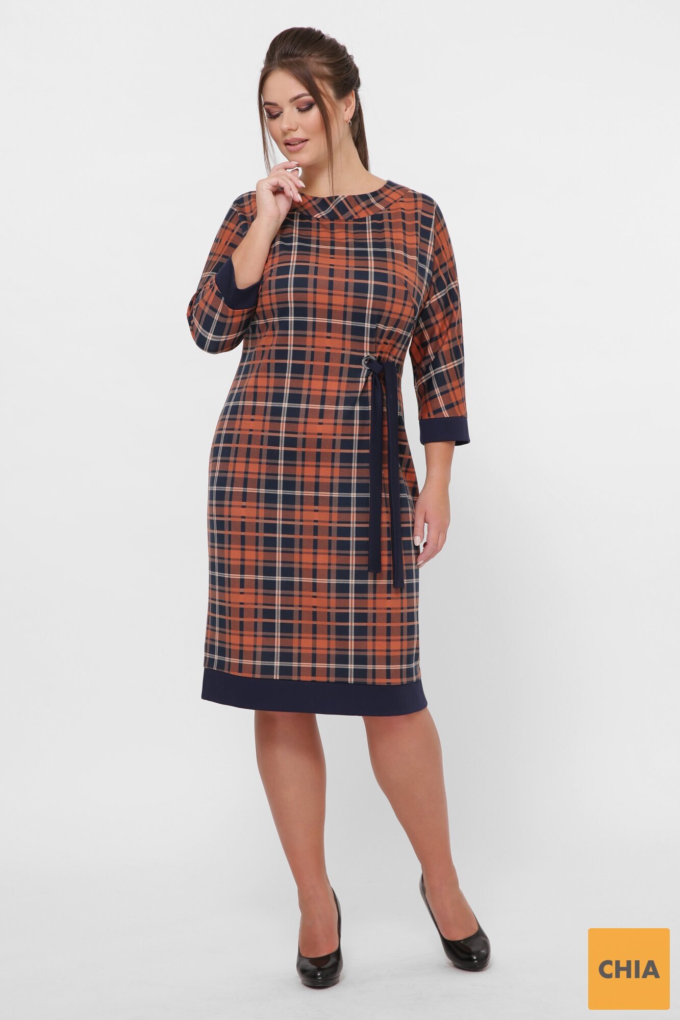 Повседневное платье Амалия синяя клетка