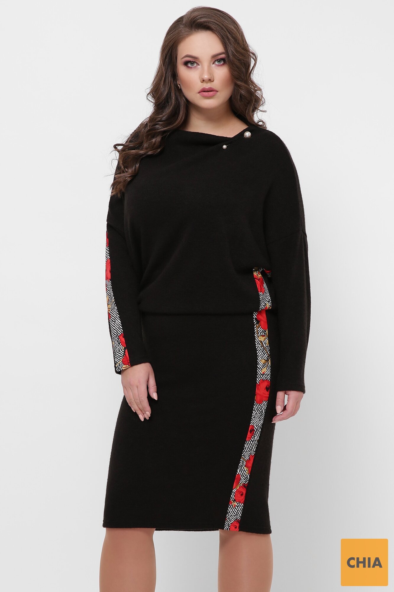 Теплое платье Кристи черное