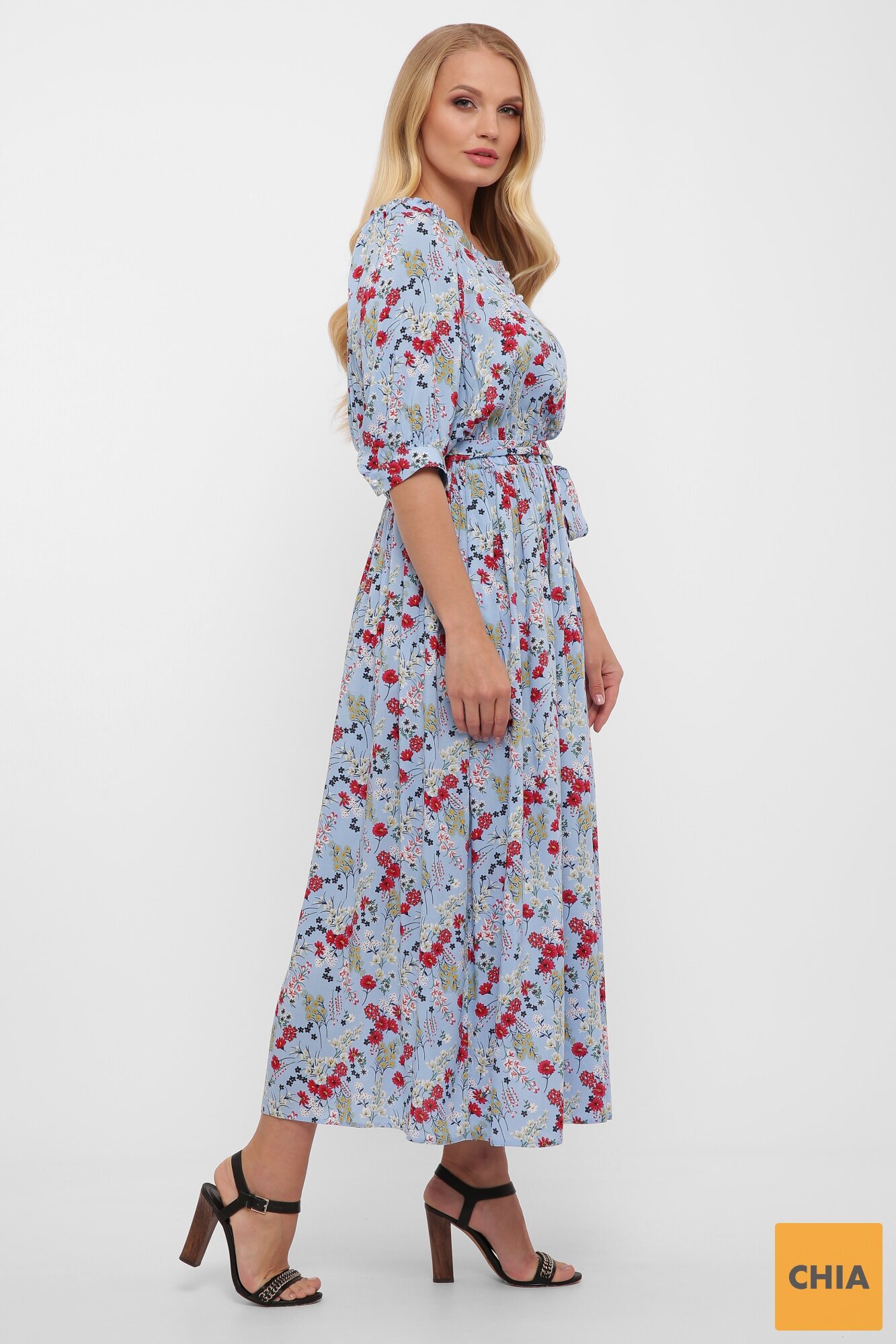 Платье в пол Снежанна голубое