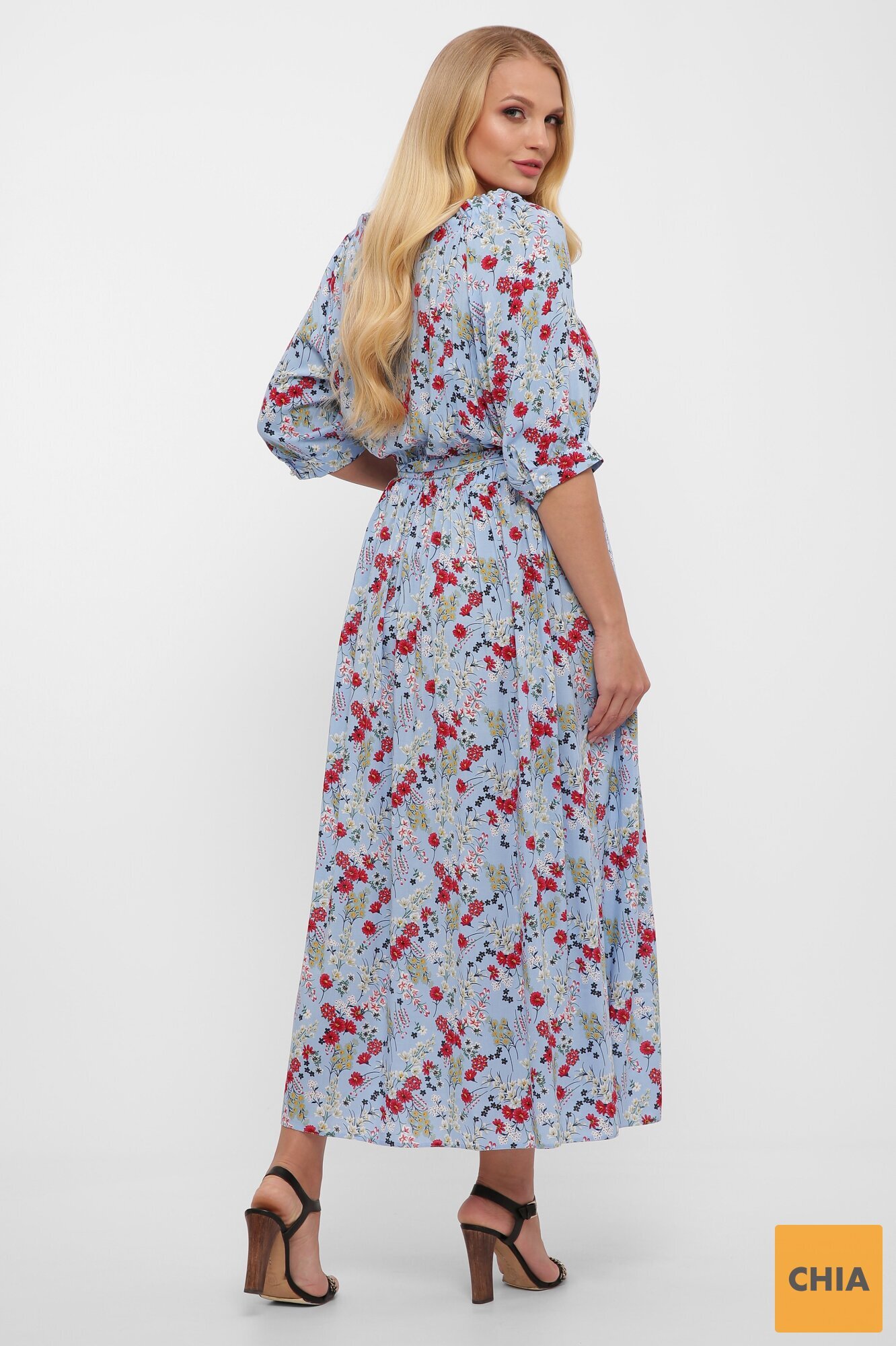 Платье в пол Снежанна голубое