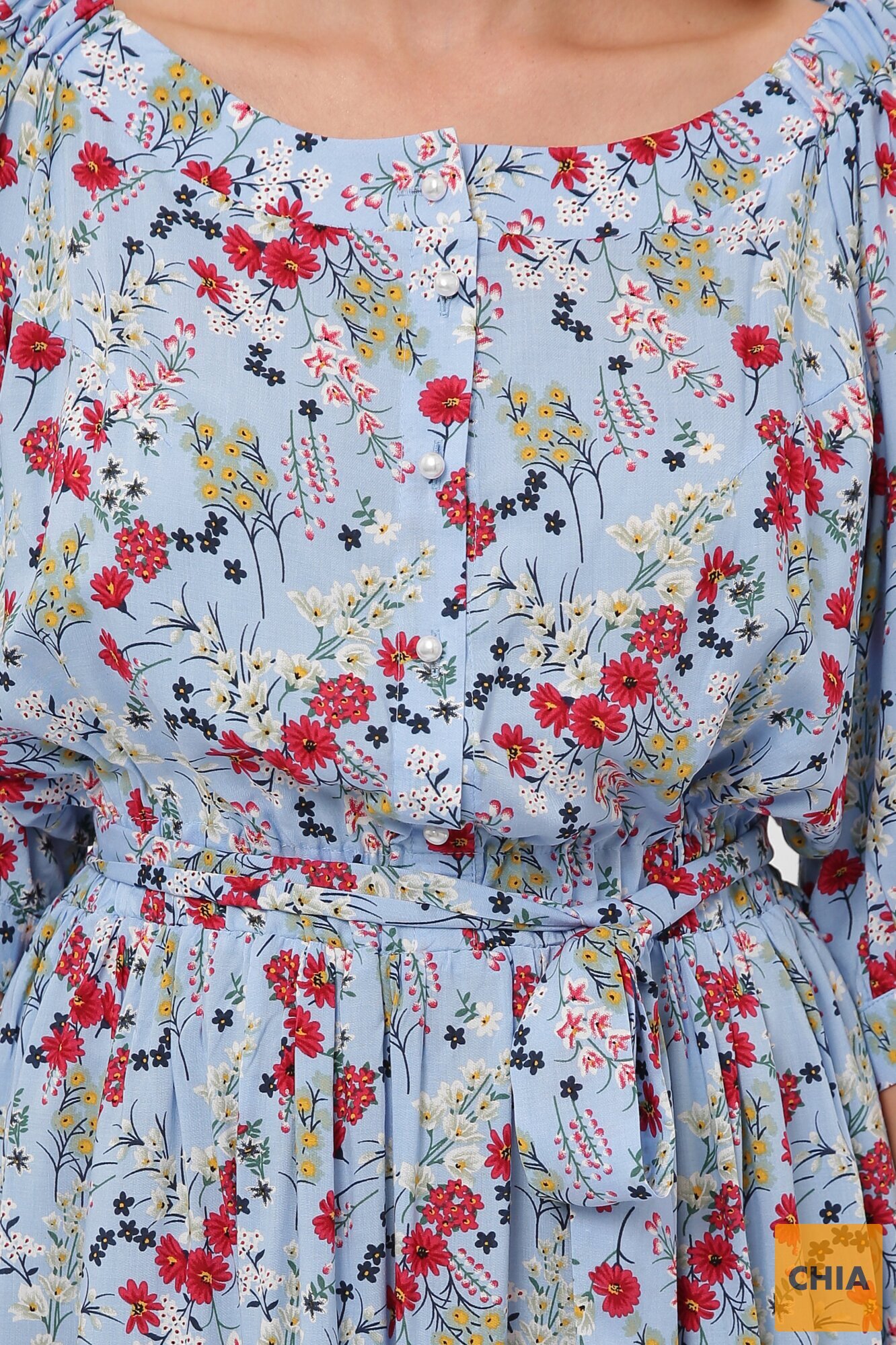 Платье в пол Снежанна голубое