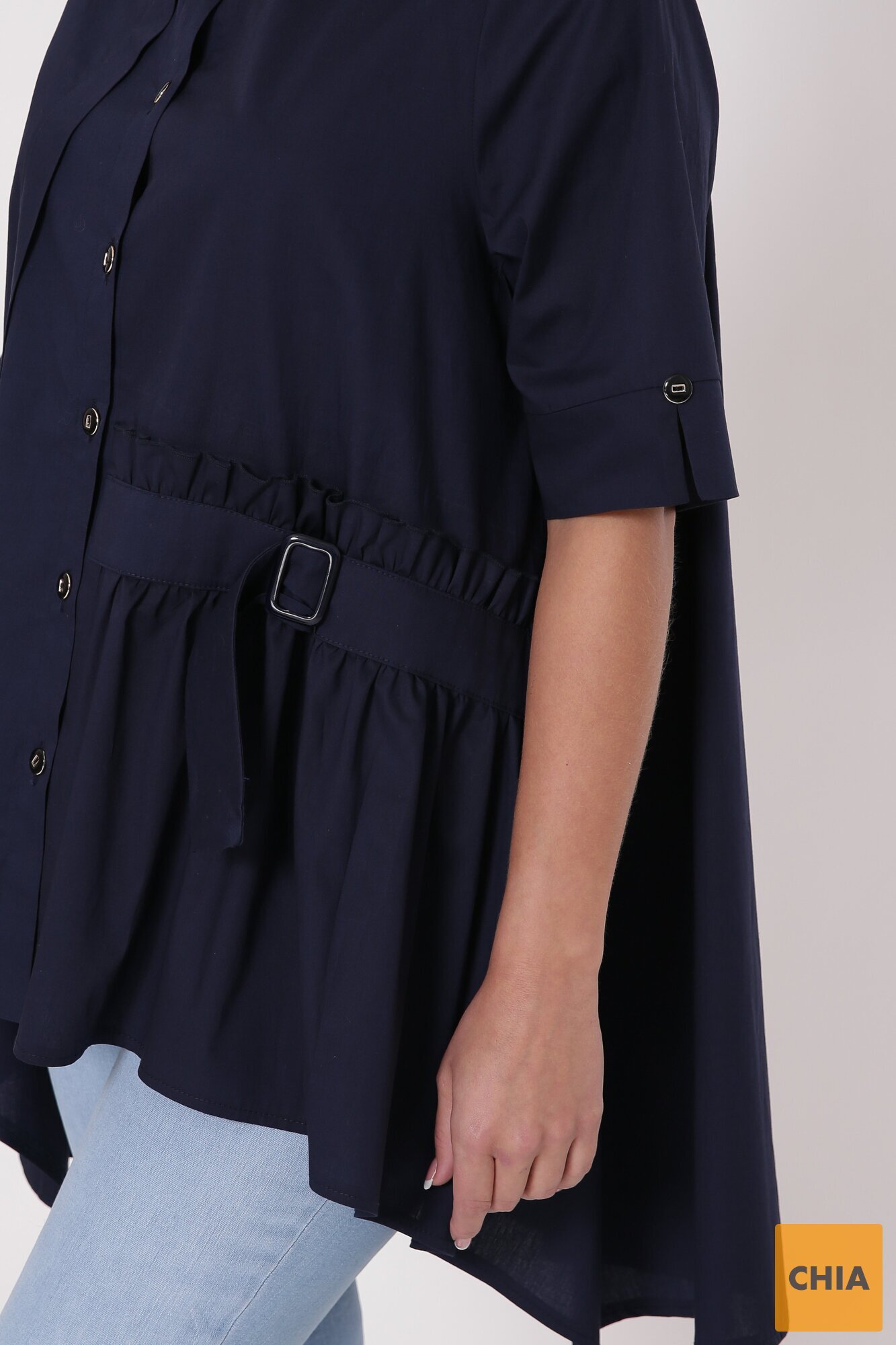 Рубашка женская Уля синяя