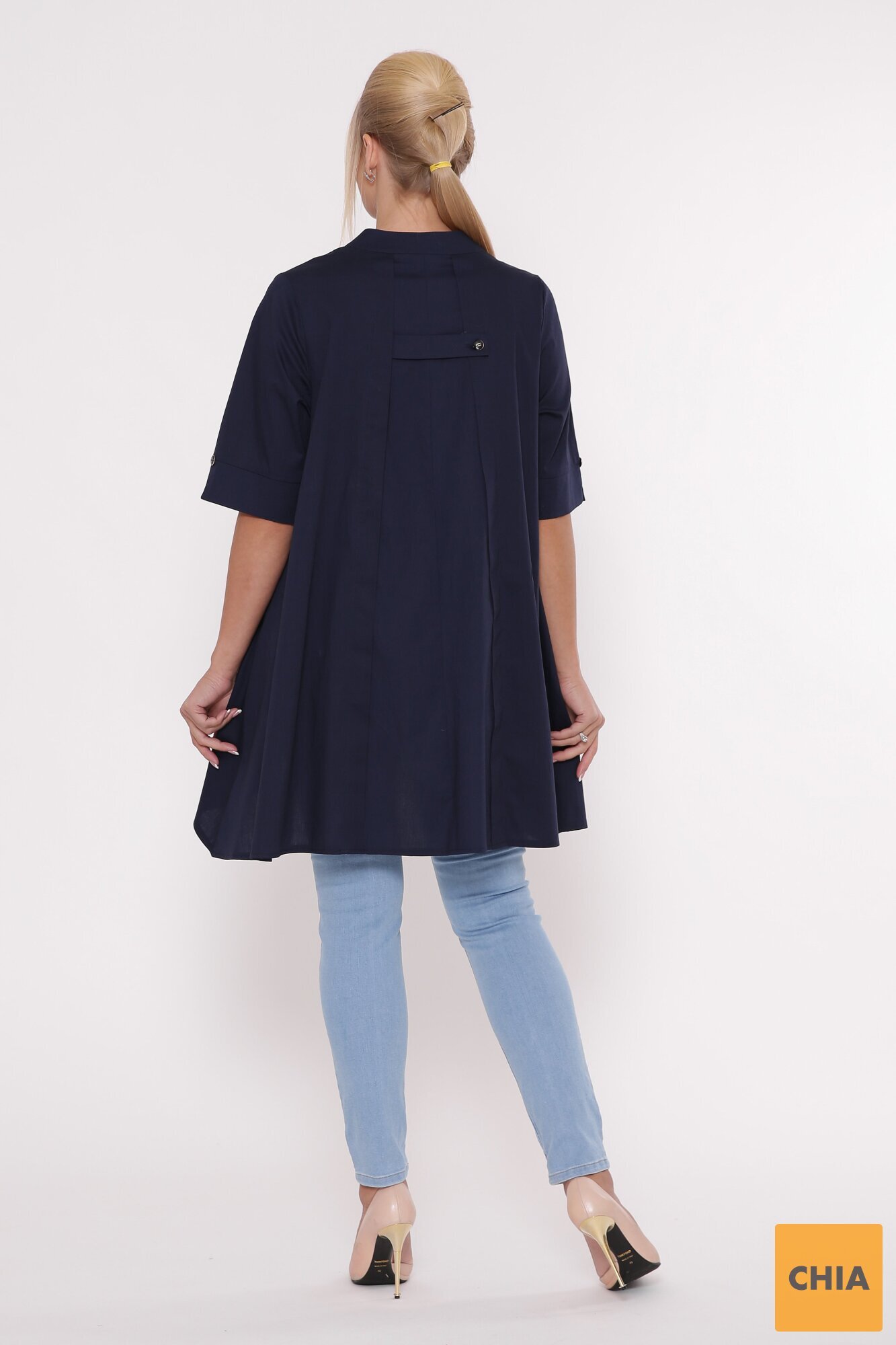 Рубашка женская Уля синяя