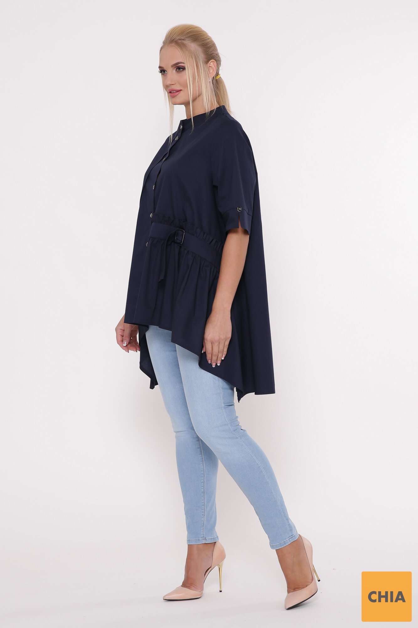 Рубашка женская Уля синяя