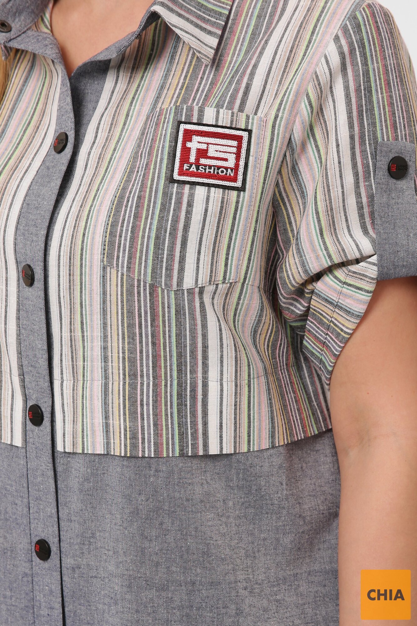 Платье-рубашка Лана серое