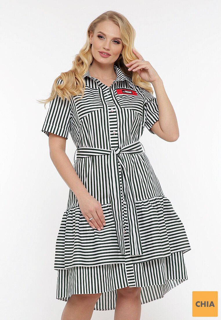 Платье летнее Кэт зеленая полоска