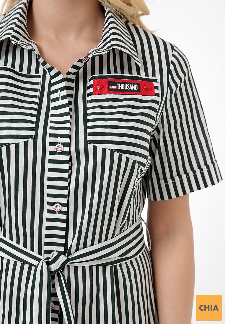 Платье летнее Кэт зеленая полоска