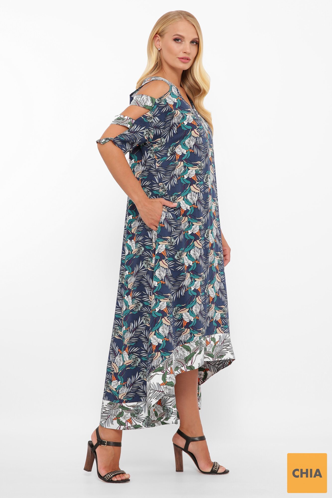 Платье Тропикана синий