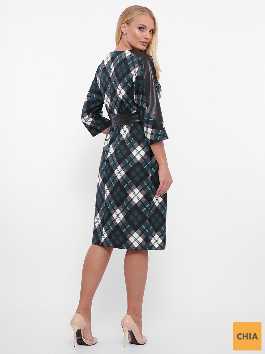 Платье Кэтлин зеленое диагональ