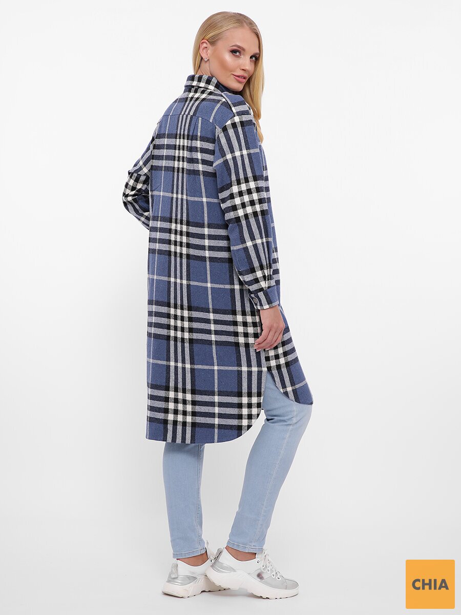 Рубашка удлиненная теплая Карла деним