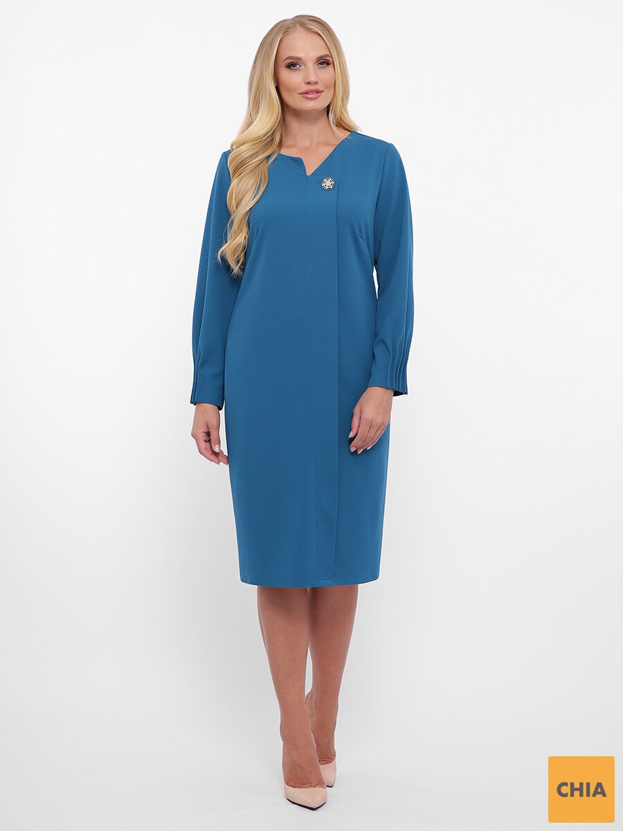Платье с длинным рукавом Мадина бирюза