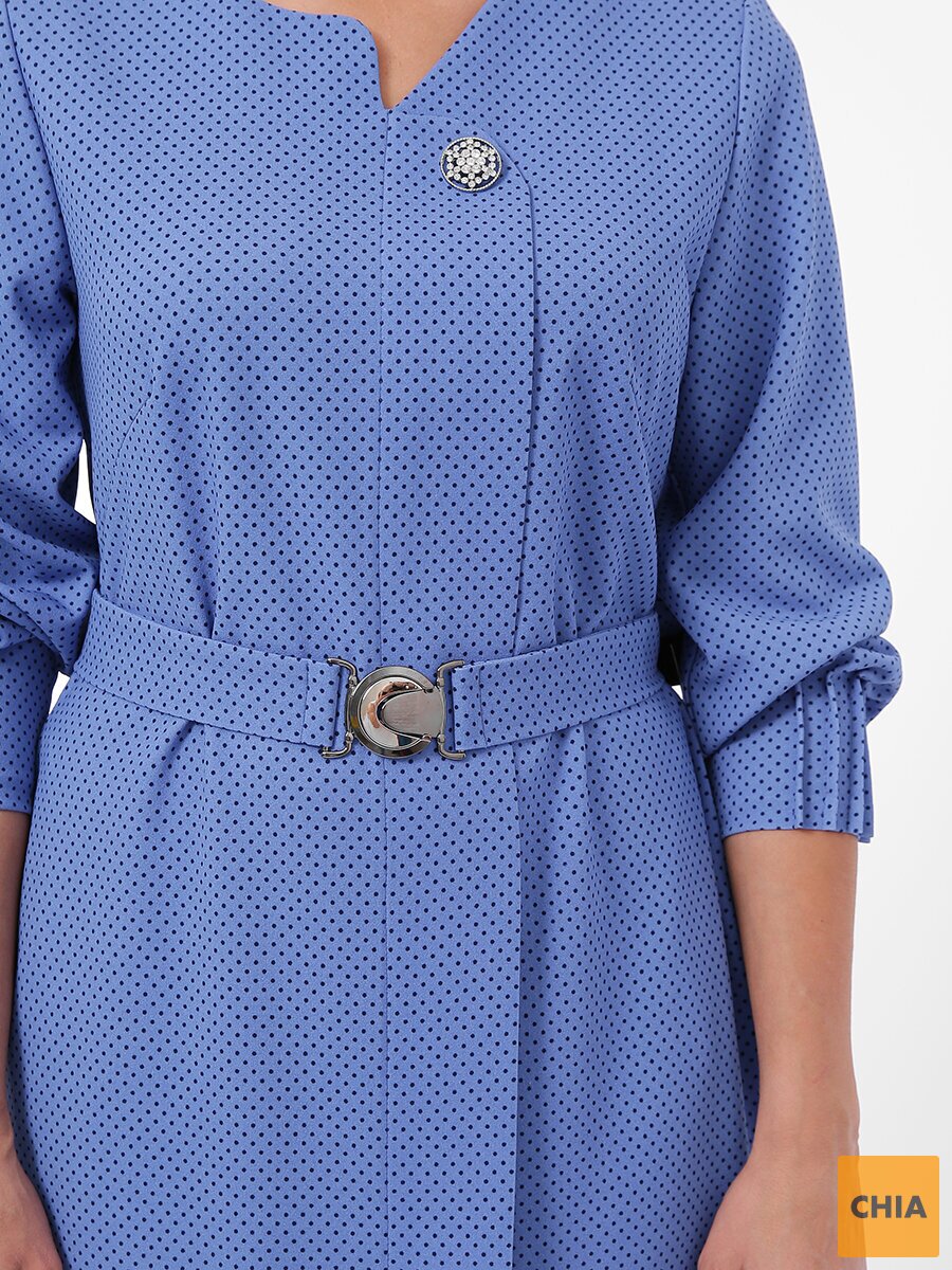 Платье с длинным рукавом Мадина василек