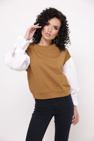 ЖЕНСКИЙ СВИТШОТ С ОБЪЕМНЫМИ РУКАВАМИ ИЗ ХЛОПК...
