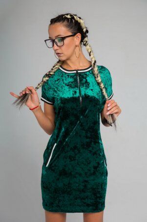 TessDress: Платье свободного фасона "Анет" Dark-green 1493 - фото 3
