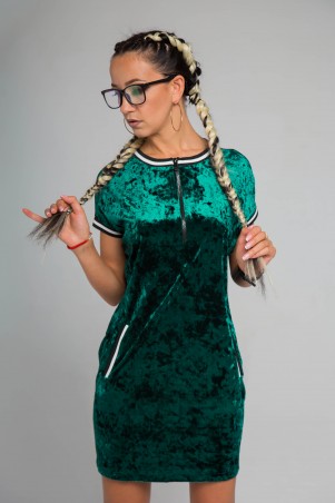TessDress: Платье свободного фасона "Анет" Dark-green 1493 - фото 1