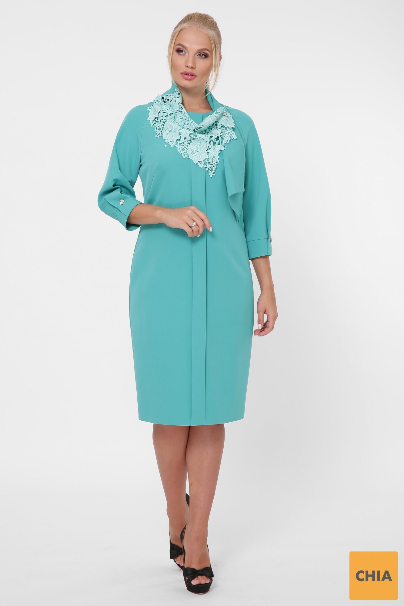 Стильное платье женское Элиза бирюза